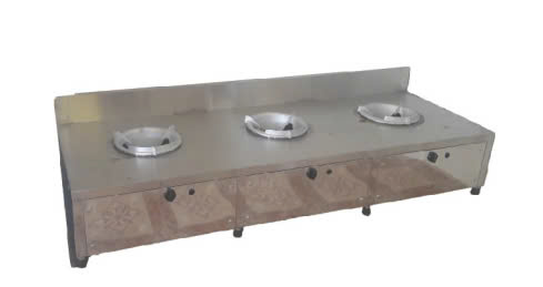 Bếp ga 3 công nghiệp kiềng tròn